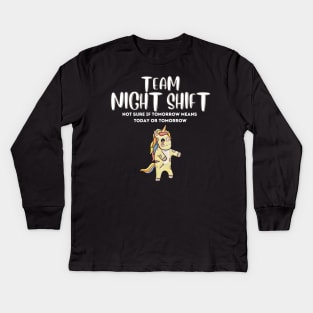 Night Shift Team - Zombie Unicorn! Kids Long Sleeve T-Shirt